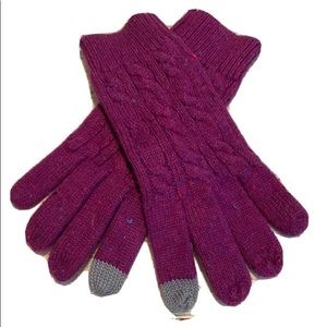 Talbots Purple Knit Gloves